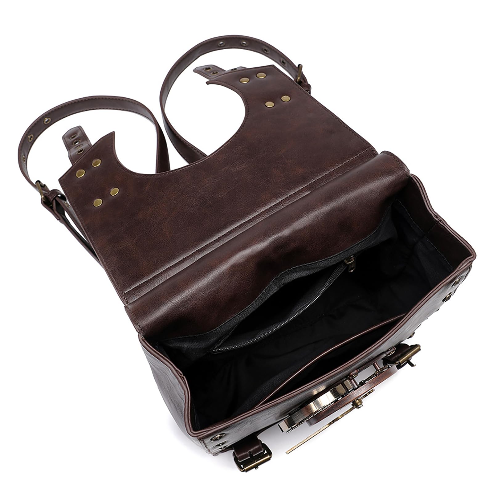 Borsa a Tracolla Steampunk in Pelle PU, Borsa Gotica Retrò