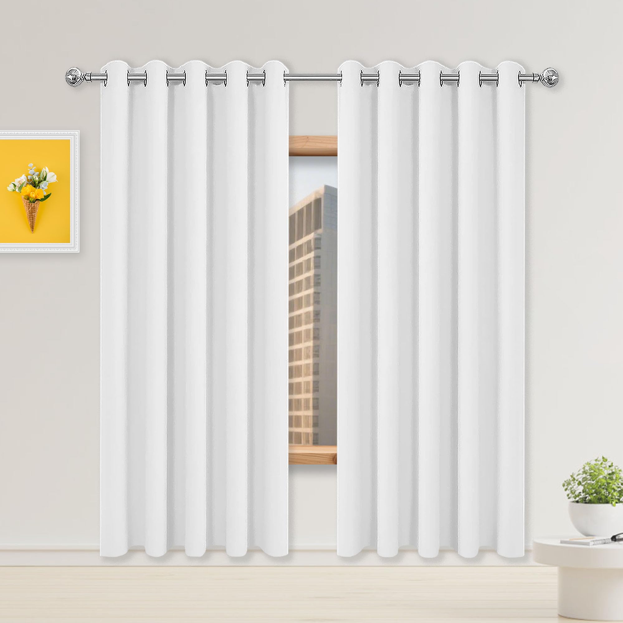 Rideau moderne de chambre rideau occultant isolant blanc 150x190
