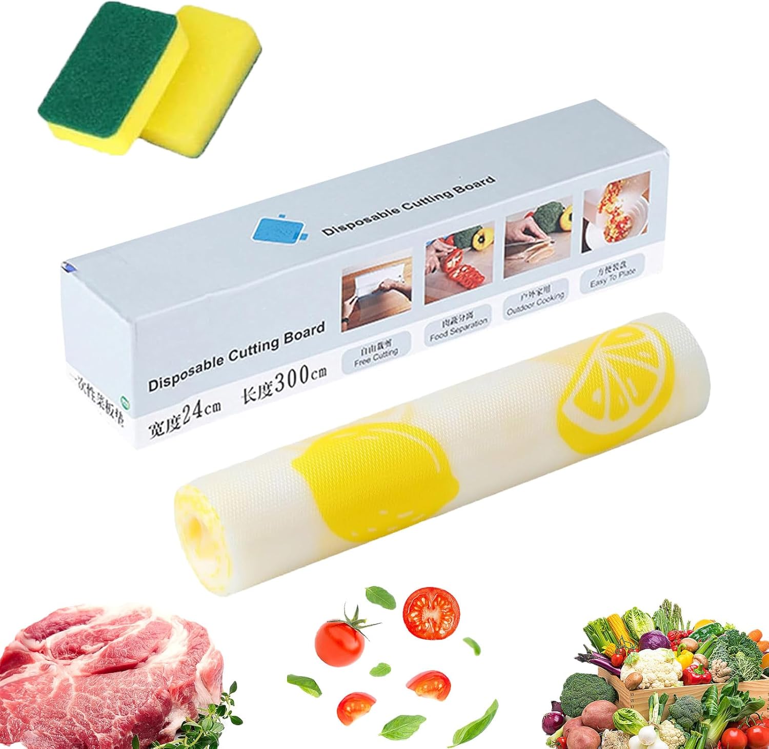 POE Disposable Cutting Mat, Disposable Cutting Board Mat, Disposable Plastic Cutting Board, Disposable Cutting Board Sheets for Kitchen Outdoor Camping BBQ (3pcs-G)