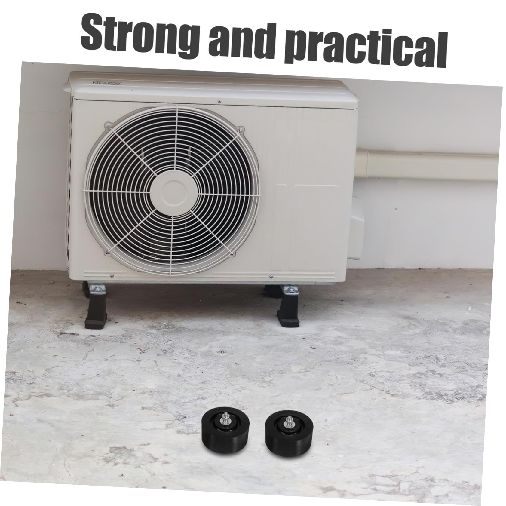 LIFKOME 4 Pcs Almohadillas Antivibración de Goma para Aire Acondicionado, Soportes de Montaje para Compresor Exterior, Resistentes Intemperie, Silenciosos, para Hogares y Otros Espacios