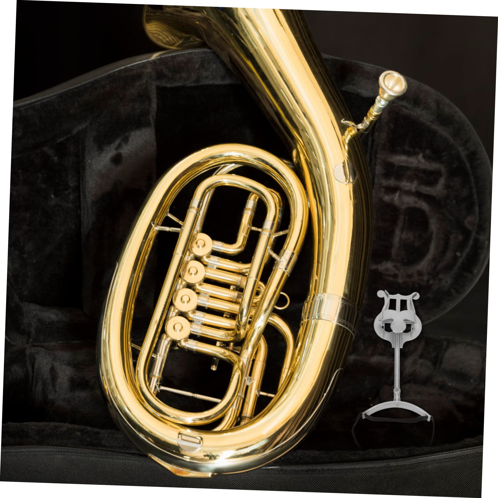 BESPORTBLE Professional Euphonium Music Score Stand Portable Music Sheet Holder Clip Marching Score Bracket