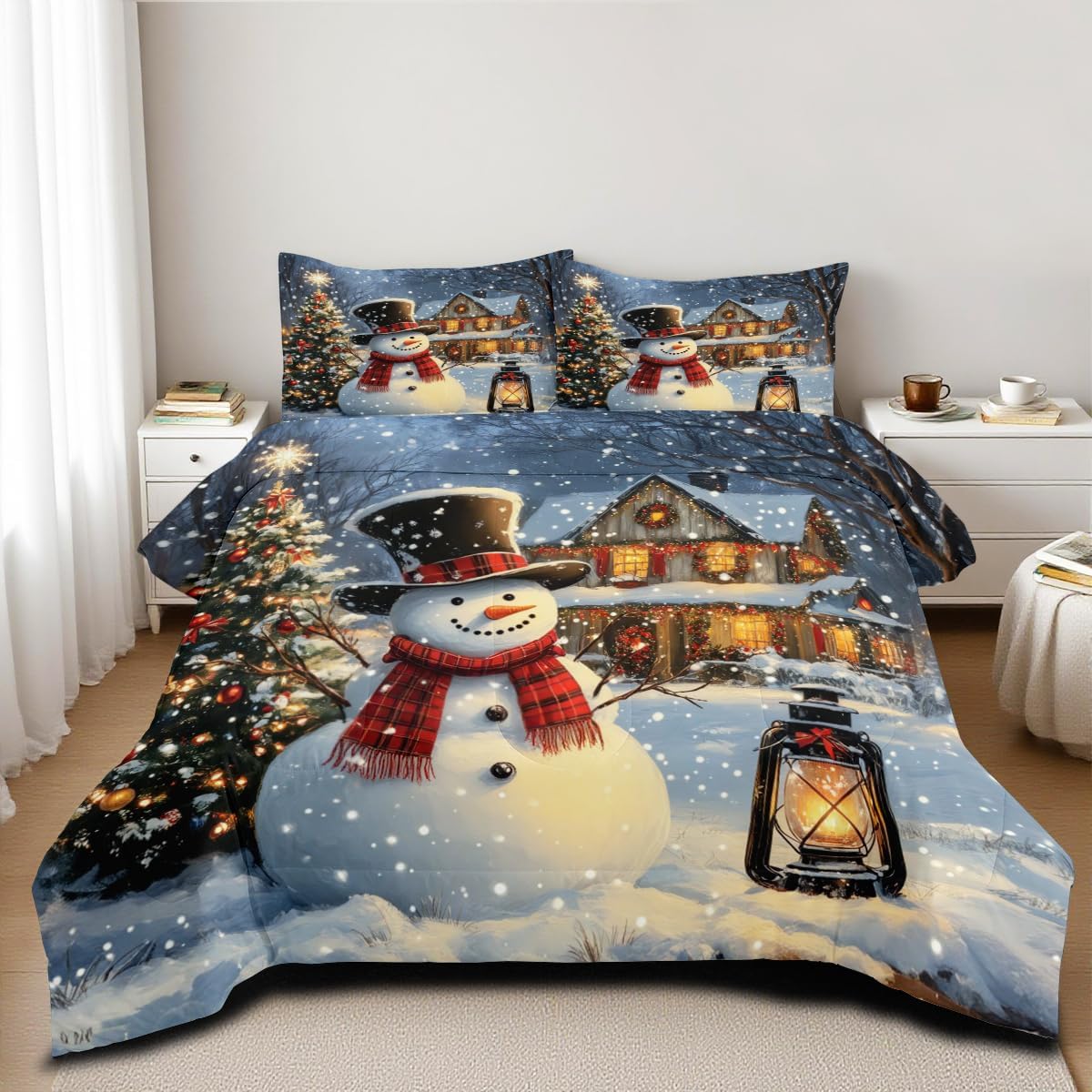 Floral Comforter Set Queen - Elegant Black Flower Bedding -8