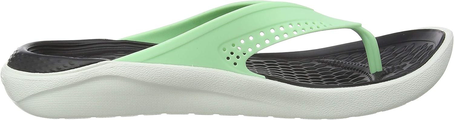 Crocs Unisex LiteRide Flip Flops, Green Neo Mint Almost White 3tp, 3 US Men