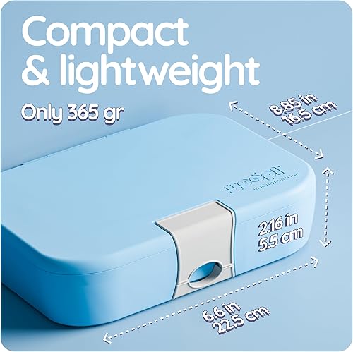 Miniatura 7 de YOOPI Lonchera Bento para niños, a prueba de fugas, sin BPA, con compartimentos. Planificación de comidas saludables en línea, duradera, fácil de