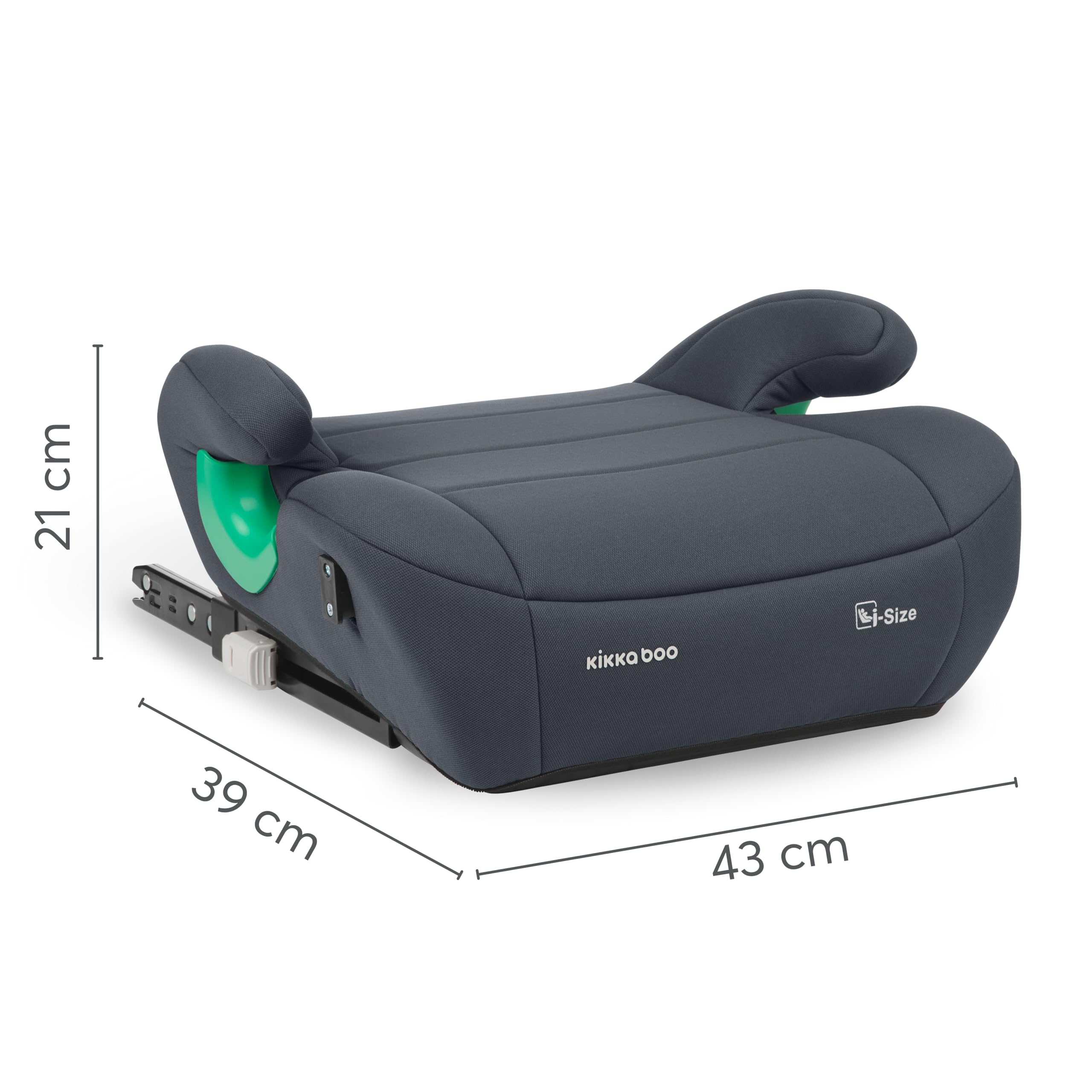 KikkaBoo i-Pop Kindersitzerhöhung Auto Kinder, i-Size, Isofix, 22-36 kg, Gruppe 3, 7-12 Jahre, Autositz Sitzerhöhung, Grau