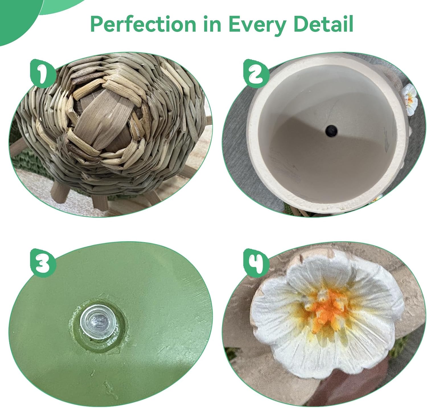 Smiley Face Planter Pot, Cute Plant Pots for Indoor Outdoor, Resin Smile Face Flower Cute Planter with Drainage Hole, Creative Flower Pot Succulent Planters(Straw Hat Parent-Child Model)