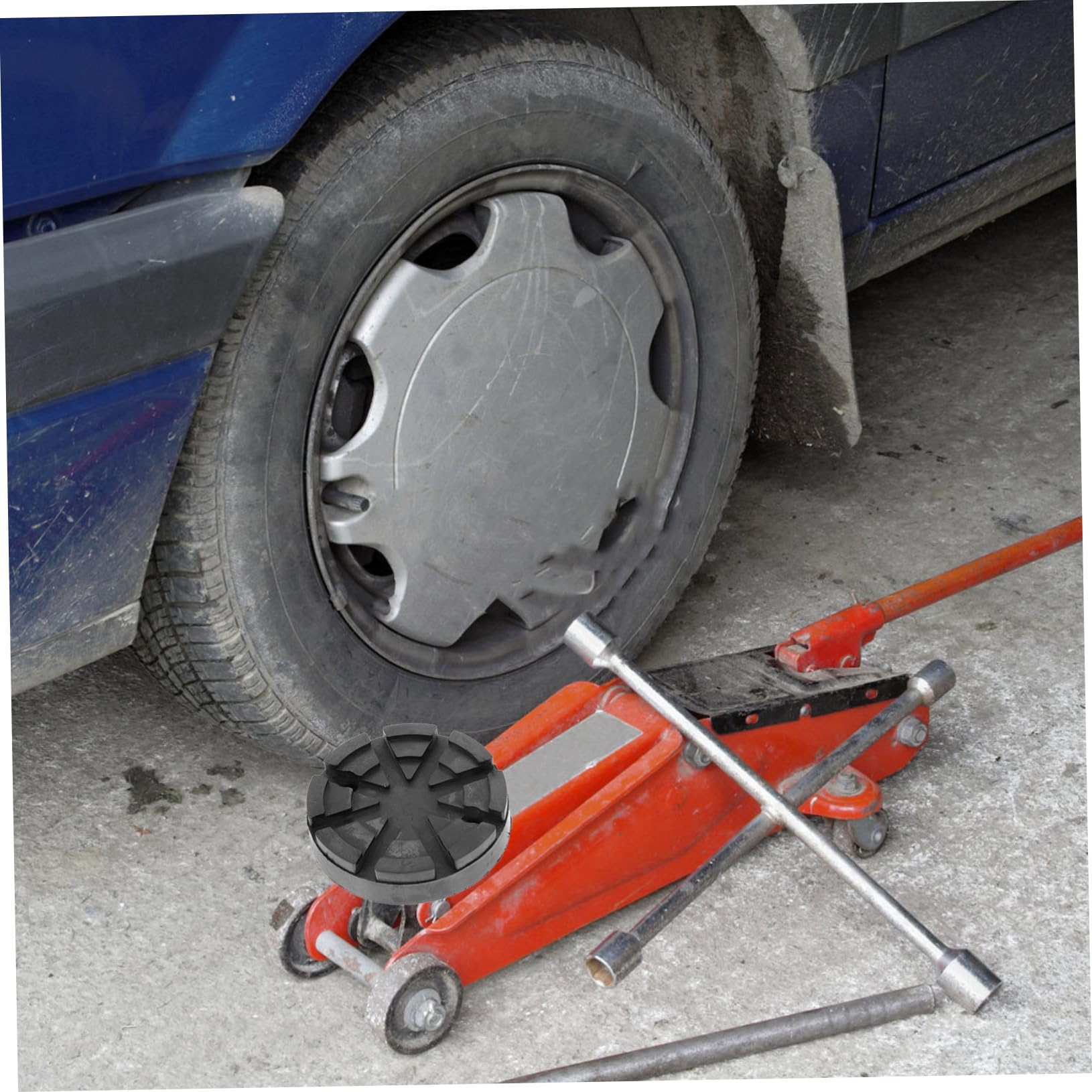 KICHOUSE Lifter Jack Stand Rubber Pads 4pcs Jack Pads for Rvs Trailer Non-Slip Noise Reduction Durable Round Rubber Mat Tray