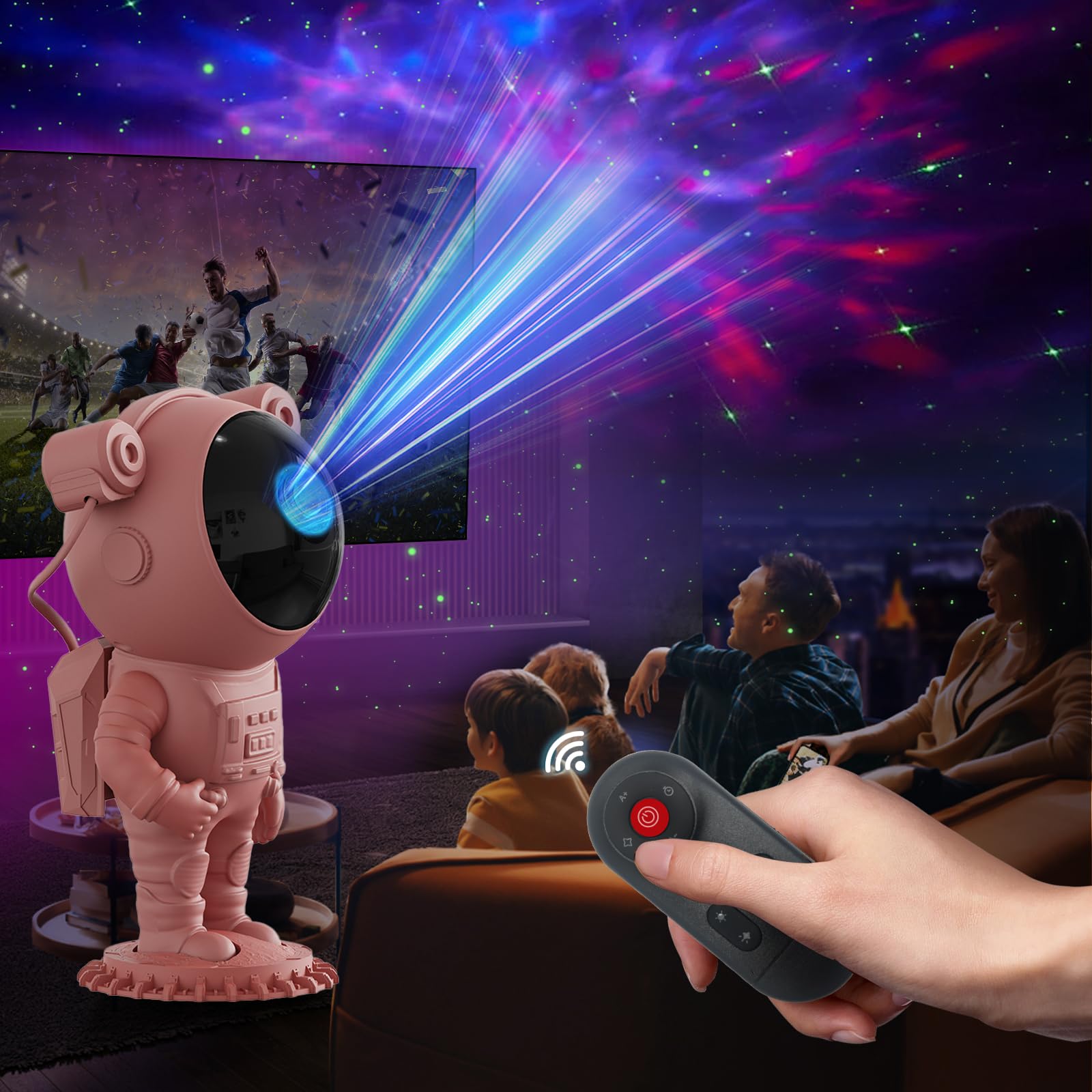 Astronaut Galaxy Light Projector for Bedroom - Space Light Projector for ceiling, Star Light Projector for Bedroom with Timer and Remote Control, Star