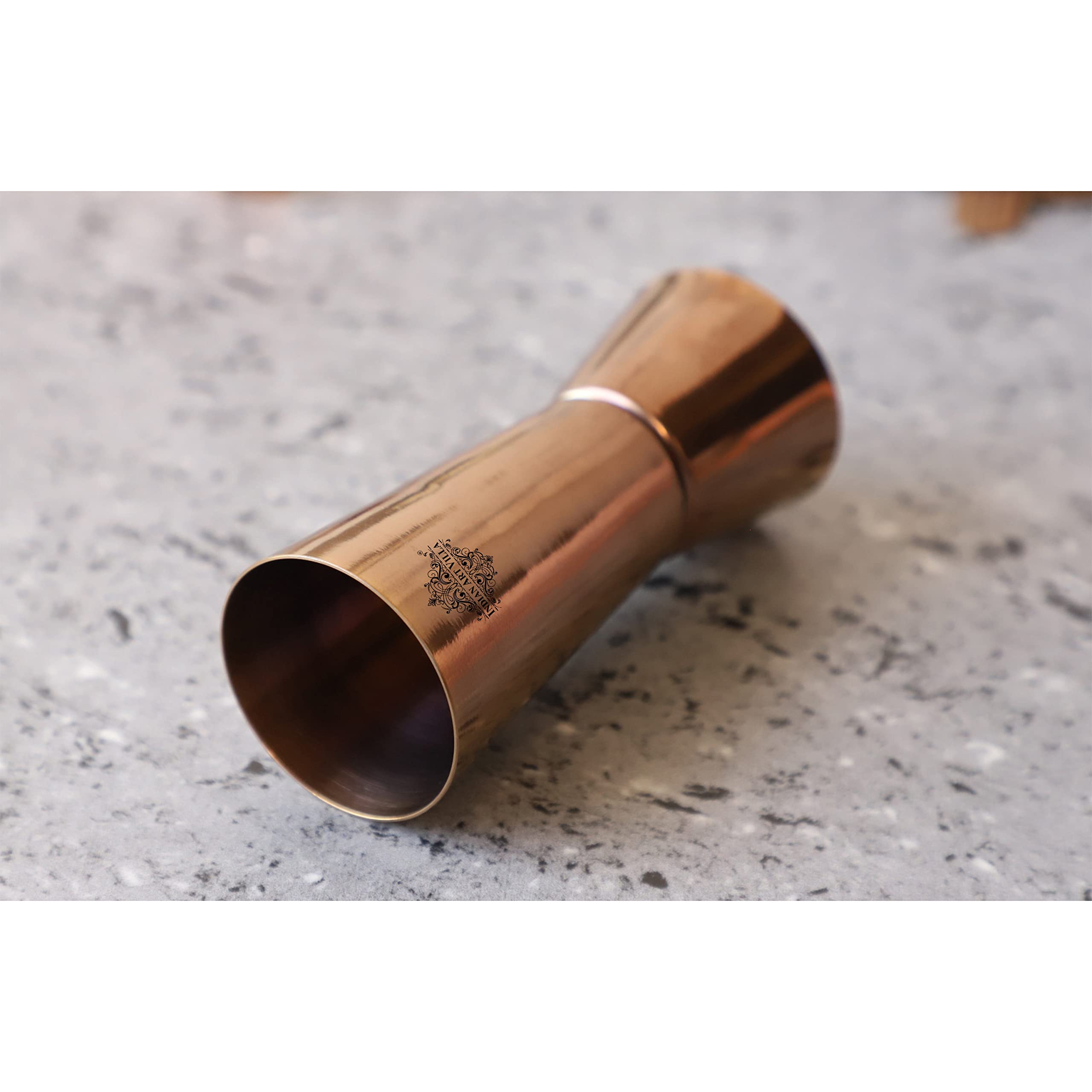 Indian Art Villa Stainless Steel Rose Gold Finish Double Sided Peg Measure Glass, Barware, Bar Accessories & Tools for Bars, Catering Venues, Home, Party, Hotels, Volume-60 & 30 ML, Color - Rose Gold 1