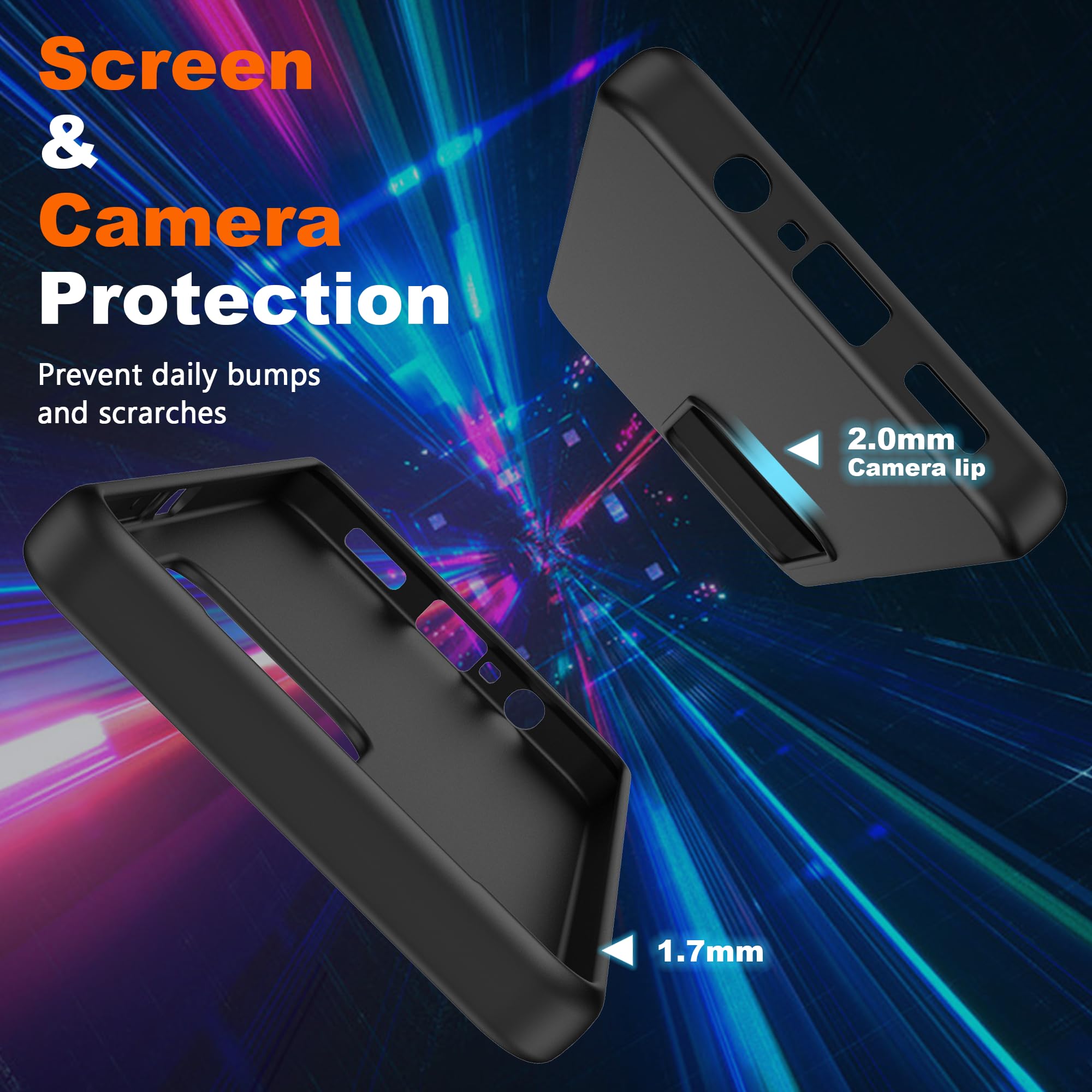 Tieeyivv Étui pour Oppo A80 5G avec 2 films de protection d'écran en verre blindé - Souple et mat - Protection de l'appareil photo - Couche intérieure douce - Anti-rayures - Fine