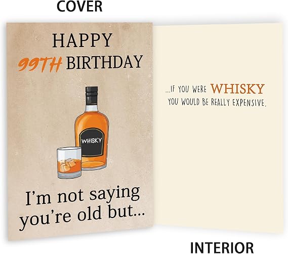 Happy 99th Birthday Cards Gifts for Women Men, Funny 99 Year Old Birthday Decorations for Dad Mom Grandpa Grandma, Great 99th Bday Gifts for Woman Man