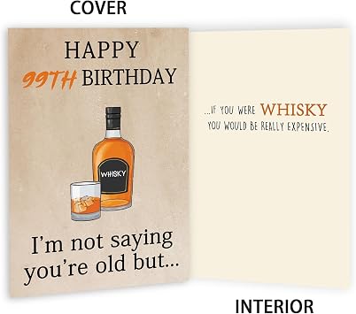 Happy 99th Birthday Cards Gifts for Women Men, Funny 99 Year Old Birthday Decorations for Dad Mom Grandpa Grandma, Great 99th Bday Gifts for Woman Man