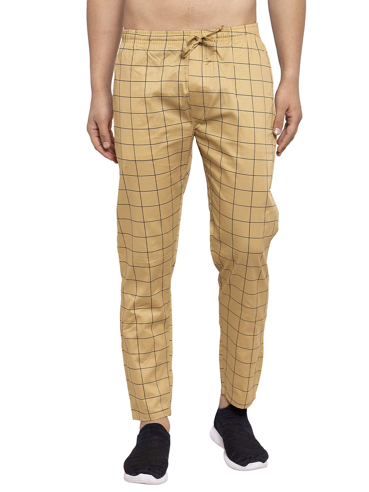 jainish Men Checked Tapered Fit Track Pants-picture-11