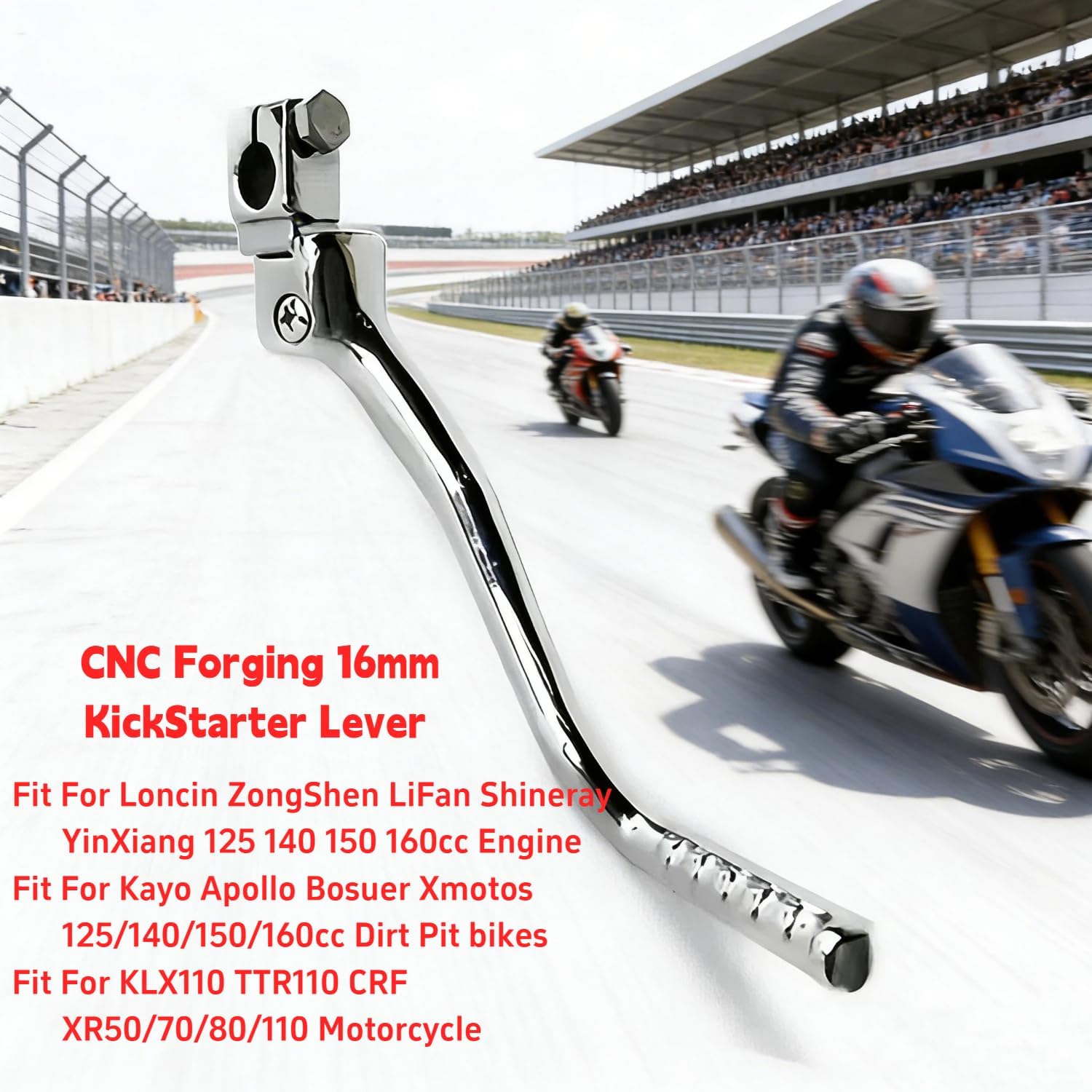 DREAM MOTION 16mm KickStarter Lever CNC Forging Engine Starting Lever Powersports Parts for Honda Kawasaki Yamaha Apollo125cc 140cc 150cc 160cc SSR Kayo ATV Dirt Pit Bike Accessories