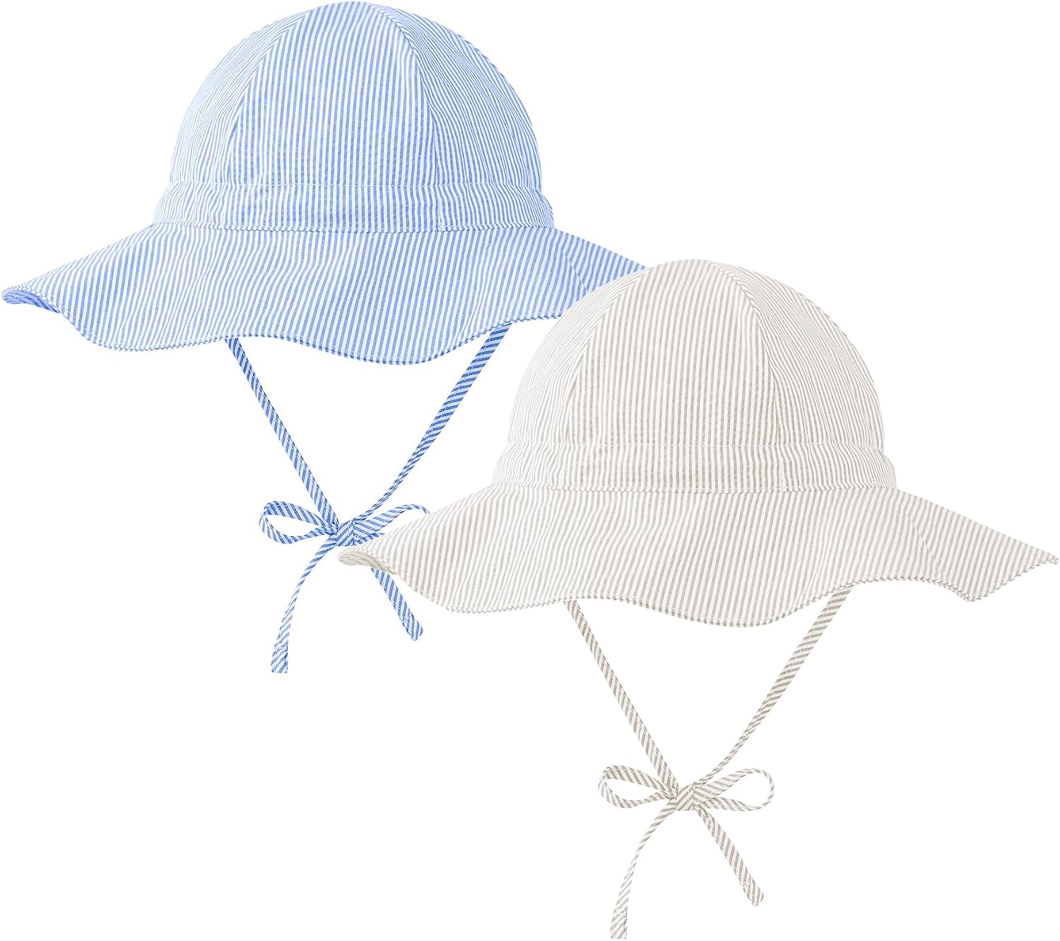 Zando 2 Pack Adjustable Baby Sun Hat for Baby Beach Hat with UPF 50+ 0-4T - Wide Brim Toddler Bucket Hat Infant for Outdoor