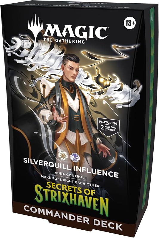 Magic: The Gathering Secrets of Strixhaven Commander Deck - Silverquill Influence (100-Card Deck, Deck Box + Accessories)