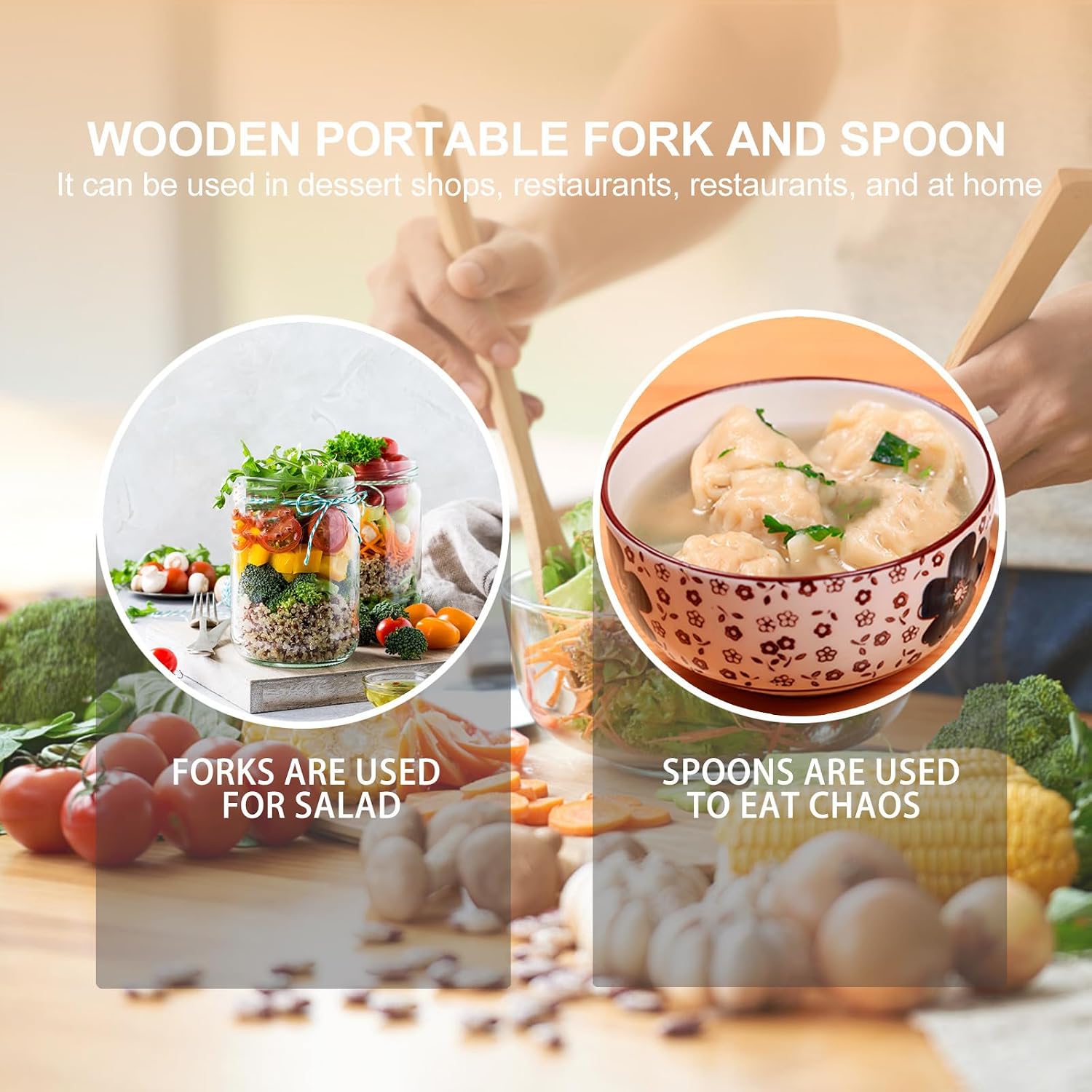 4pcs Wooden Fork and Dessert Spoon Kit with Comfortable Touch and Compact Design, Simple Elegant Dining Flatware Set for Formal Events and Picnic Use