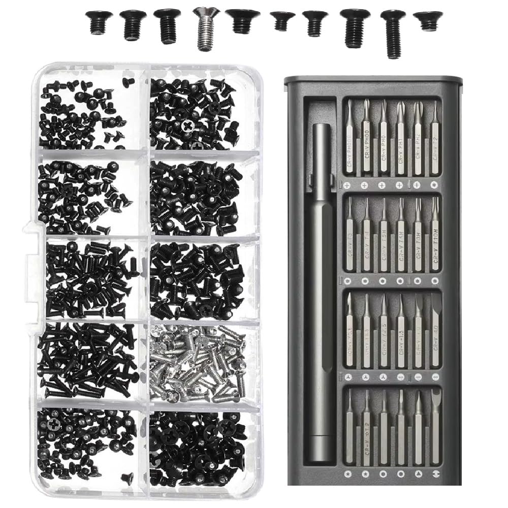 Notebook Laptop Repair Screw Kit 500 Pieces | M2 M2.5 M3 Screws Set | Notebook, PC, HDD SSD Mounting & Motherboard Replacement Screws Box Compatible with DELL LENOVO ACER ASUS TOSHIBA IBM