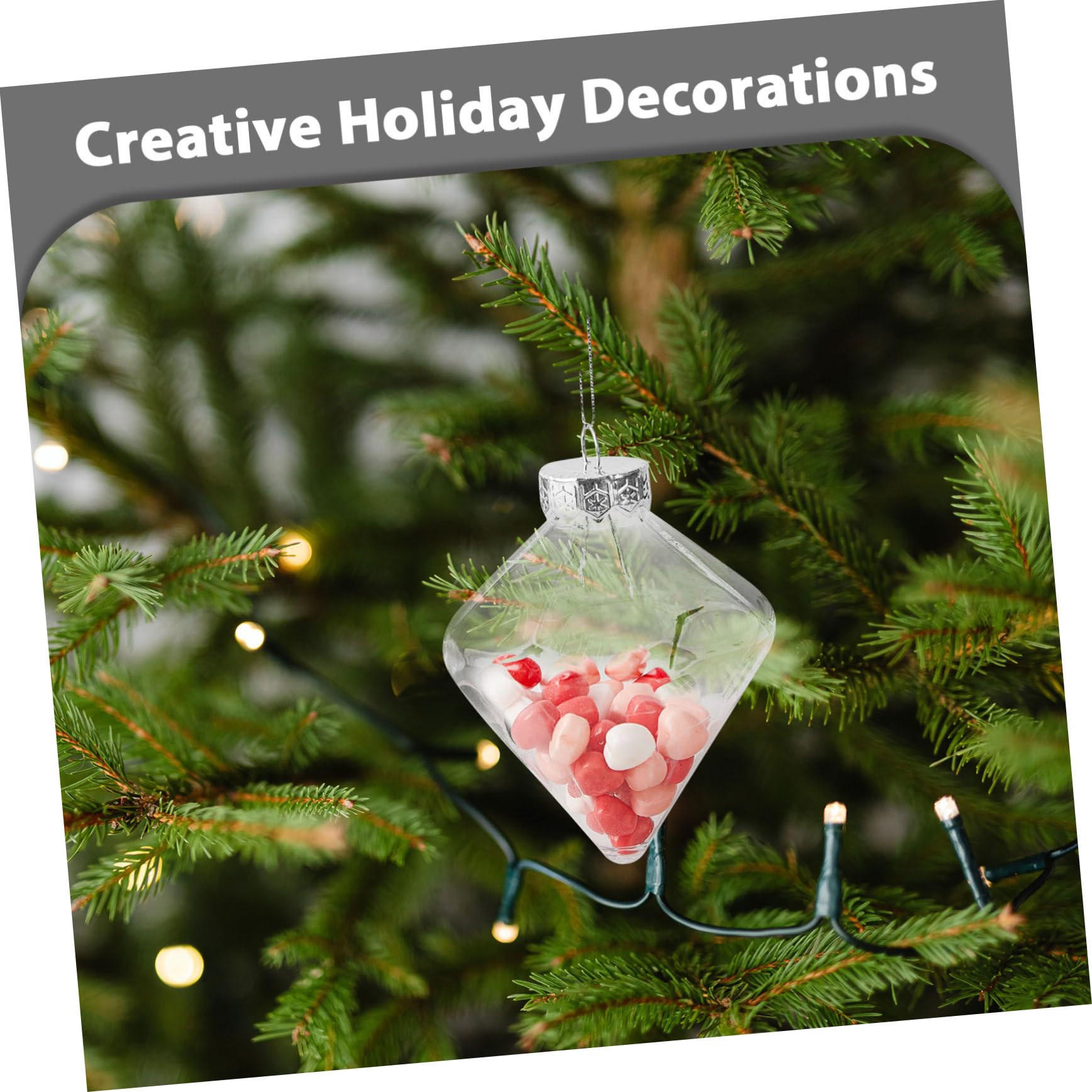 Boules de Noël Transparentes en Plastique Creuses Lot de 8 Décorations Suspendues Créatives à Remplir Accessoires Cordon pour Fêtes et Mariages