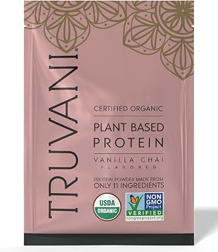 Truvani Organic Plant Based Protein Powder | Vanilla Chai | 1 Serving