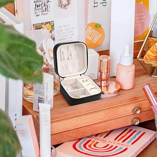 Miniatura 8 de Estuche de almacenamiento de joyería de ciencia de física, organizador de joyas de cuero, caja de joyería de viaje, regalo para mujeres