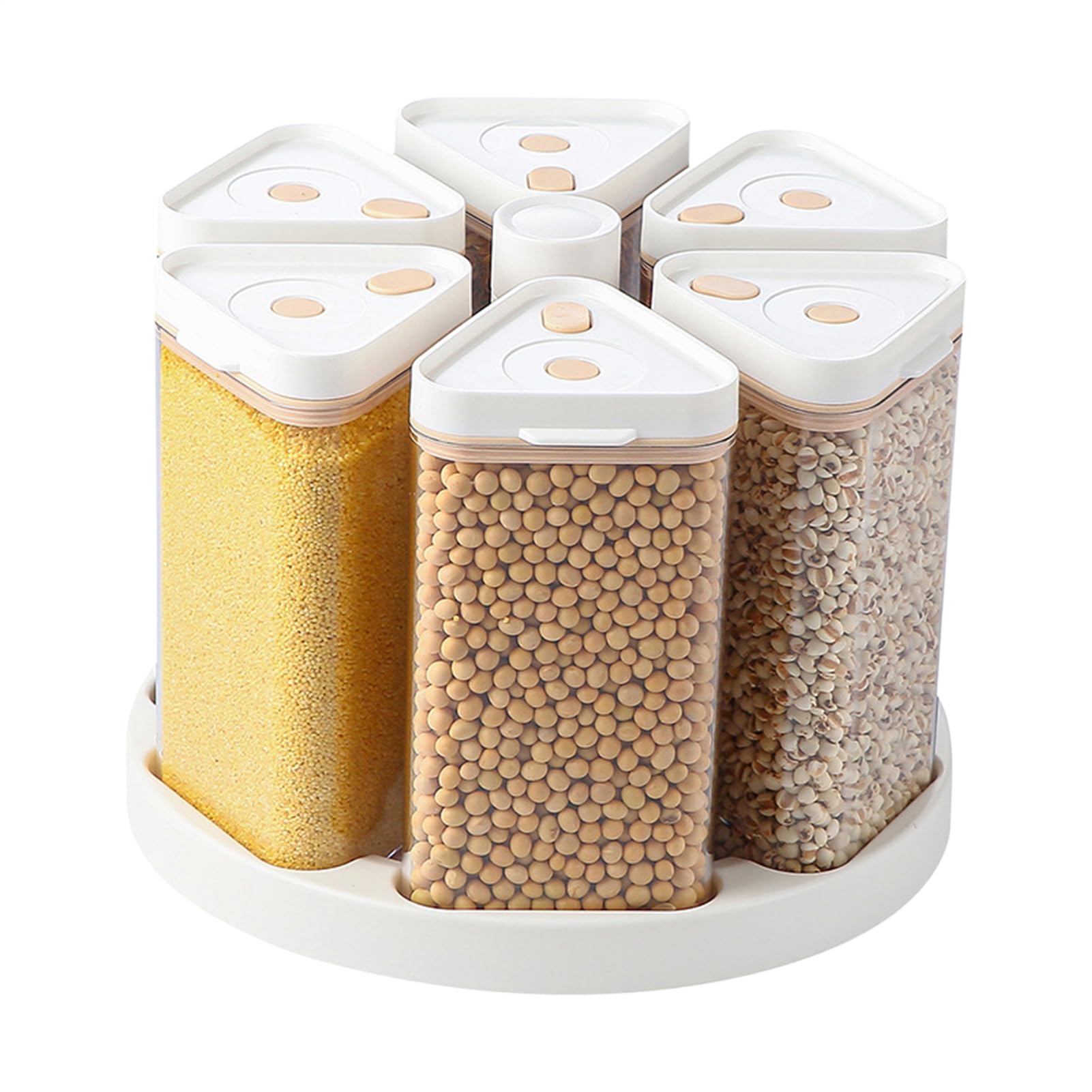 Distributore Rotante Di Cereali Contenitore Rotante Per Cereali Con 6 | Contenitore Trasparente Per Riso Per Dispensa Cucina Ristorante Casa Snack Farina Fiocchi Avena Bancone Panificio