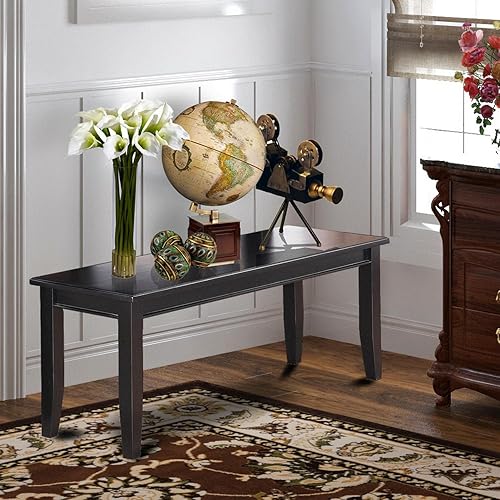 Miniatura 2 de East West Furniture DUB-BLK-W Dudley - Banco de comedor con asiento de madera, 51 x 15 x 17 pulgadas, color negro