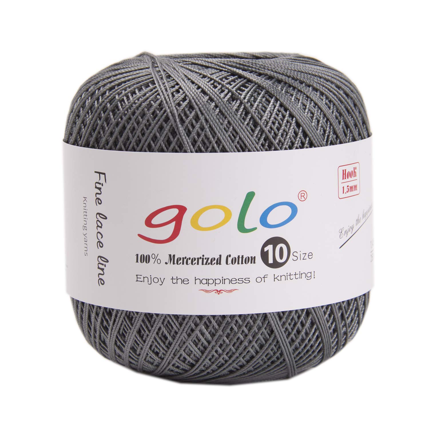 golo Cotton Crochet Thread Balls Size 10 Cotton Knitting Thread Yarn for Crochet (Black Silver) 6-196