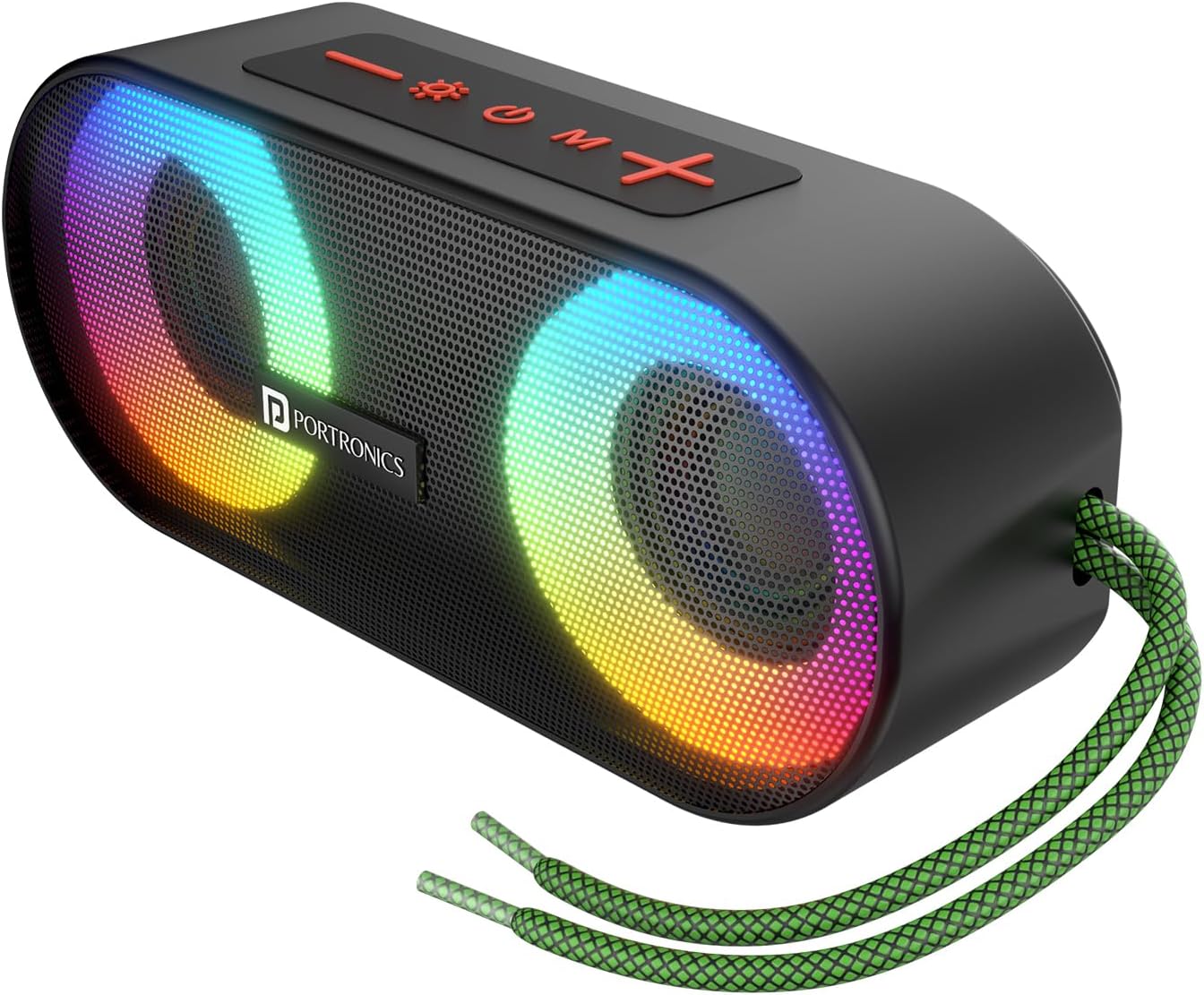 Pixel 3 20W Portable Wireless Bluetooth Speaker with Upto 7Hour Playtime, TWS Connectivity, RGB Lights, FM, AUX,TF Card & USB Drive, IPX7 Water Resistant, Type C Charging Port(Black)