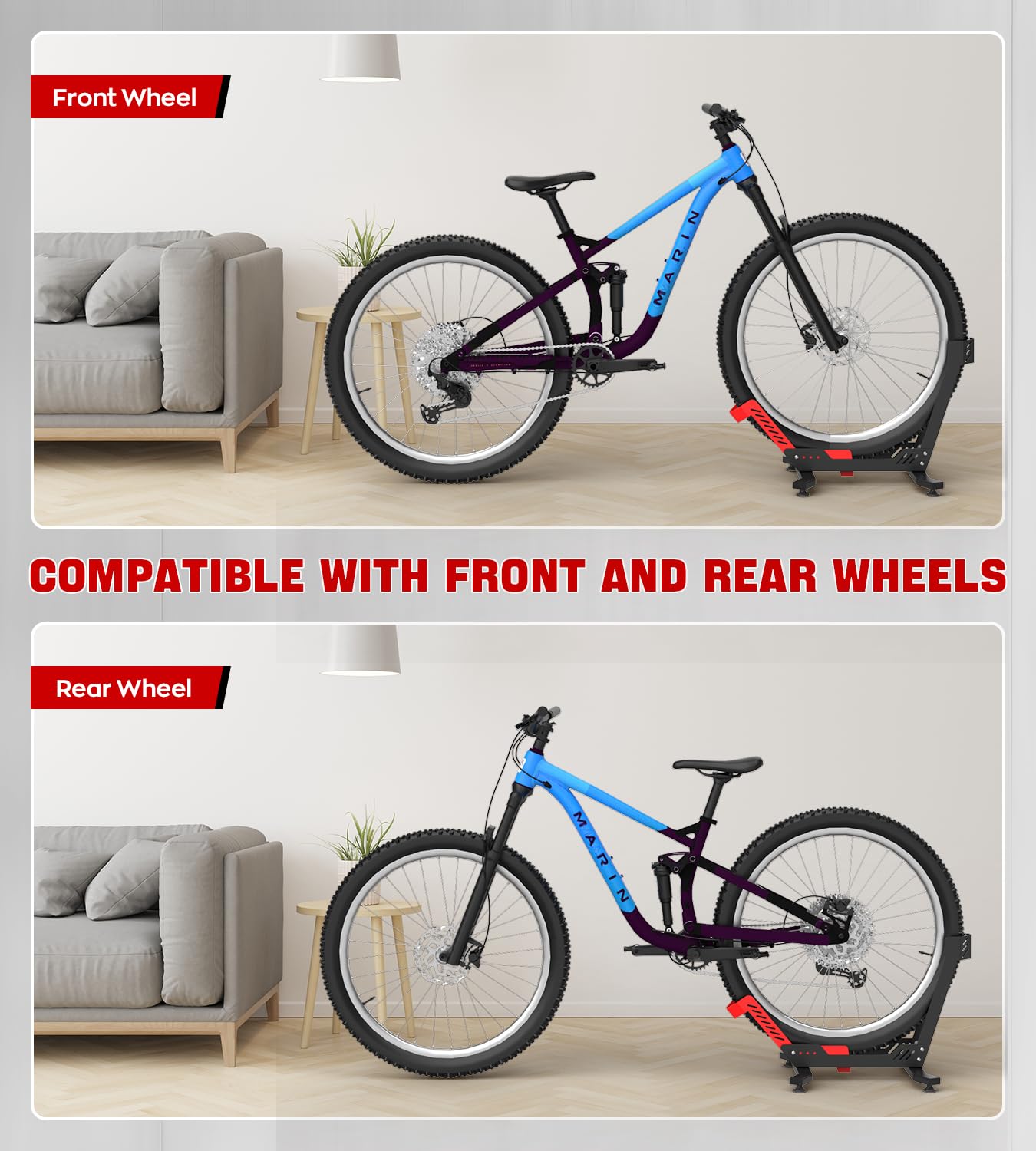 IMAYCC Professionale Supporto Bici da Terra, Rastrelliera Biciclette per 24”-29” MTB, Ebike, Bici da Strada, Corsa, Tetto, Bambino, Portabici da Terra per Garage, Cantina e Appartamento