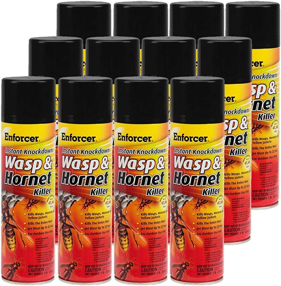 Instant Knockdown Wasp and Hornet Killer Spray - 16oz (Case of 12) EWHIK16 - Kills with Residual Action as Wasps and Hornets Ruturn to Nest