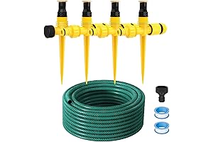 GEJRIO Sprinkler Kit, 360° Rotating Above Ground Irrigation System