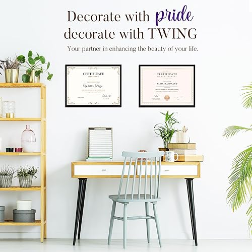 Miniatura 7 de TWING Paquete de 6portarretratos, certificado, diploma, fotos, madera compuesta de 6x8pulgadas con paspartú u 8.5x11pulgadas sin paspartú, marcos de