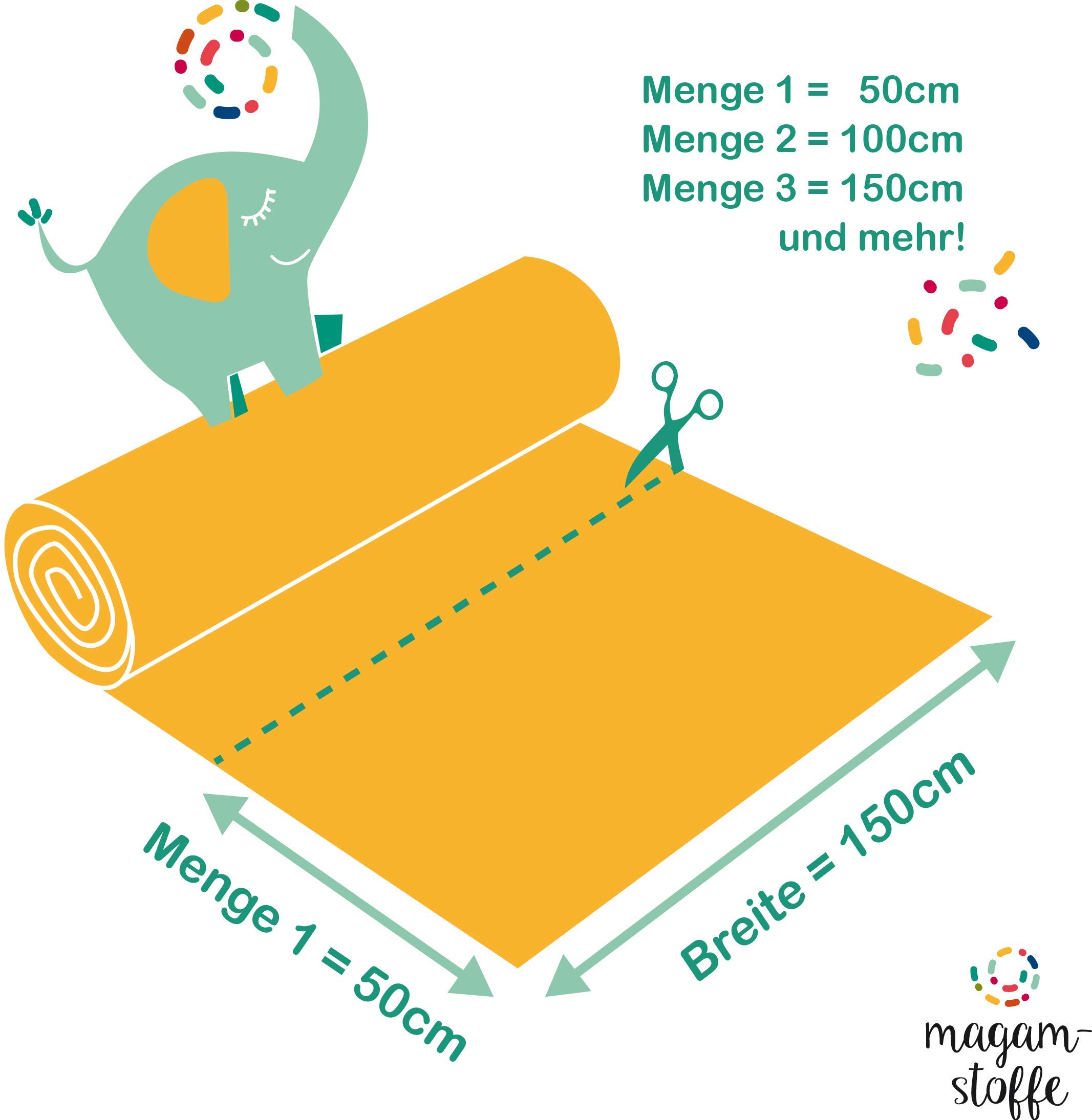 MAGAM-Stoffe Tkanina bawełniana Amelie w kropki Oeko-Tex towar na metry 50 cm (01. żółty)