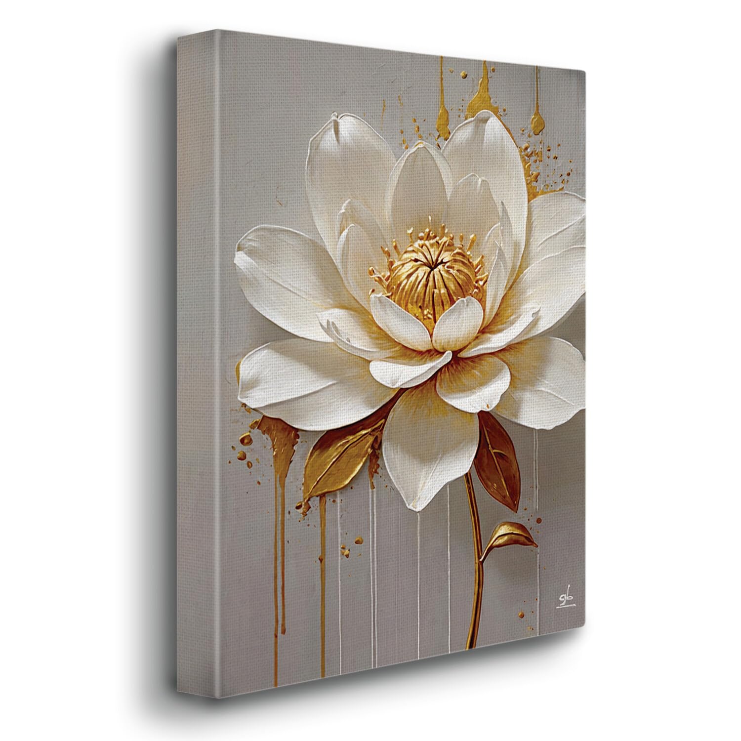 Giallobus - Gemälde - 08- Flower Relief - Premium Loom Canvas mit hoher Dicke - 35x50 - Bereit zum Aufhängen - Moderne Gemälde für zu Hause