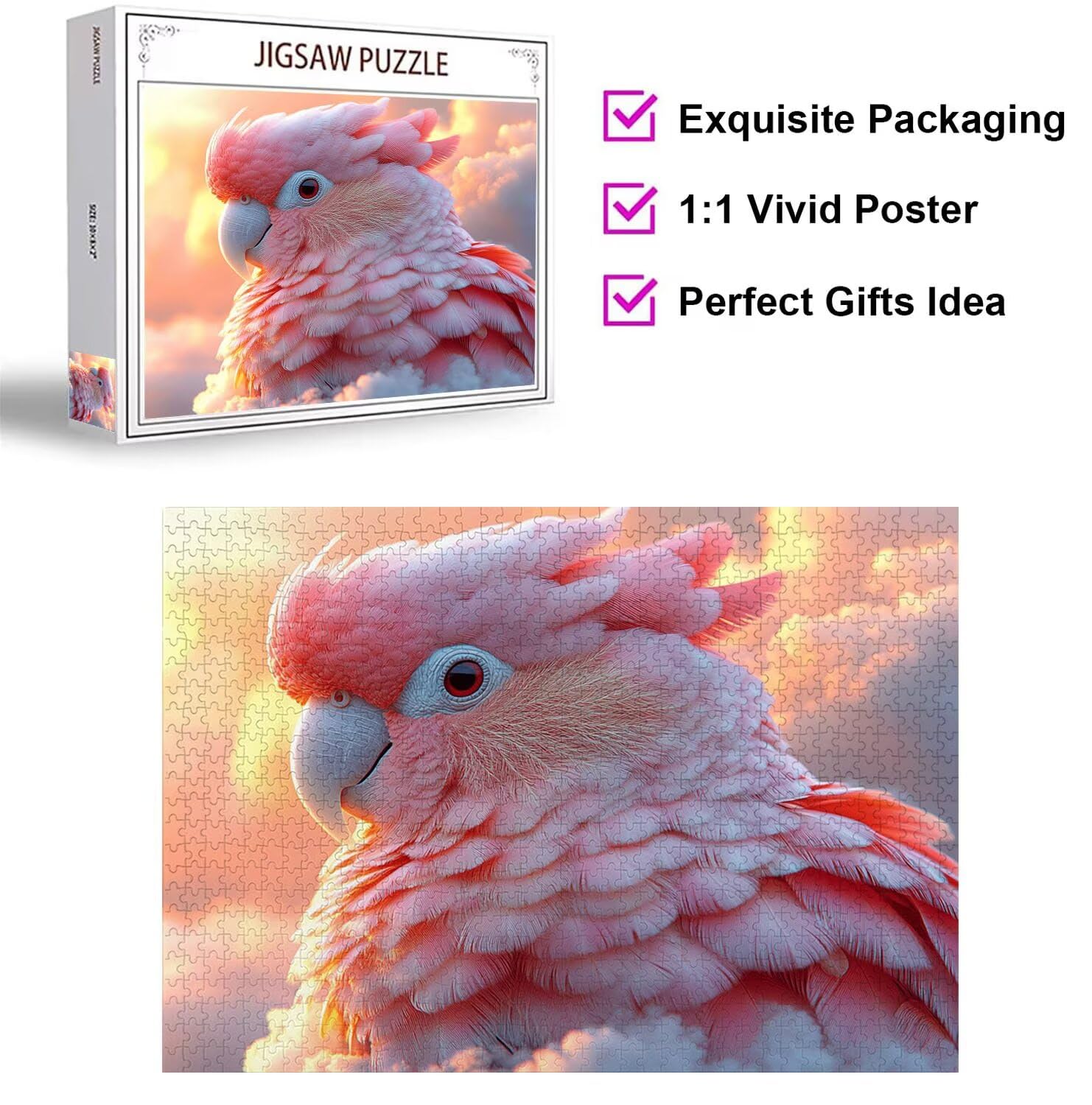 Puzzle dla dorosłych 2000 elementów trudne wyzwanie, papuga, n-887