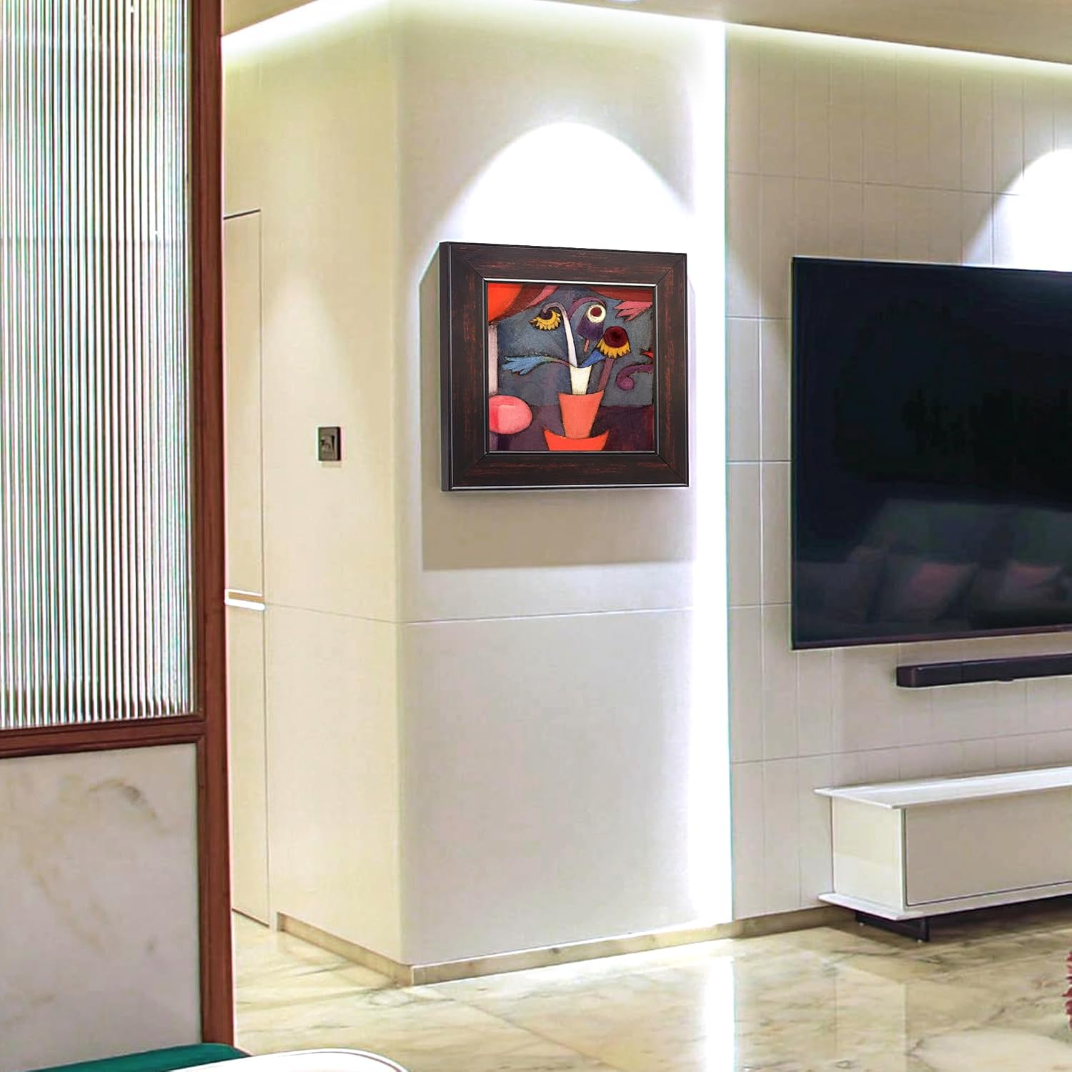 DIY Wood Plein Air Frame for Canvas 12x16, 3.1" Wide Antique Canvas Floater Frames, Vintage Canvas Floating Frame, Ornate Picture Frames (12"x16", Black Walnut)