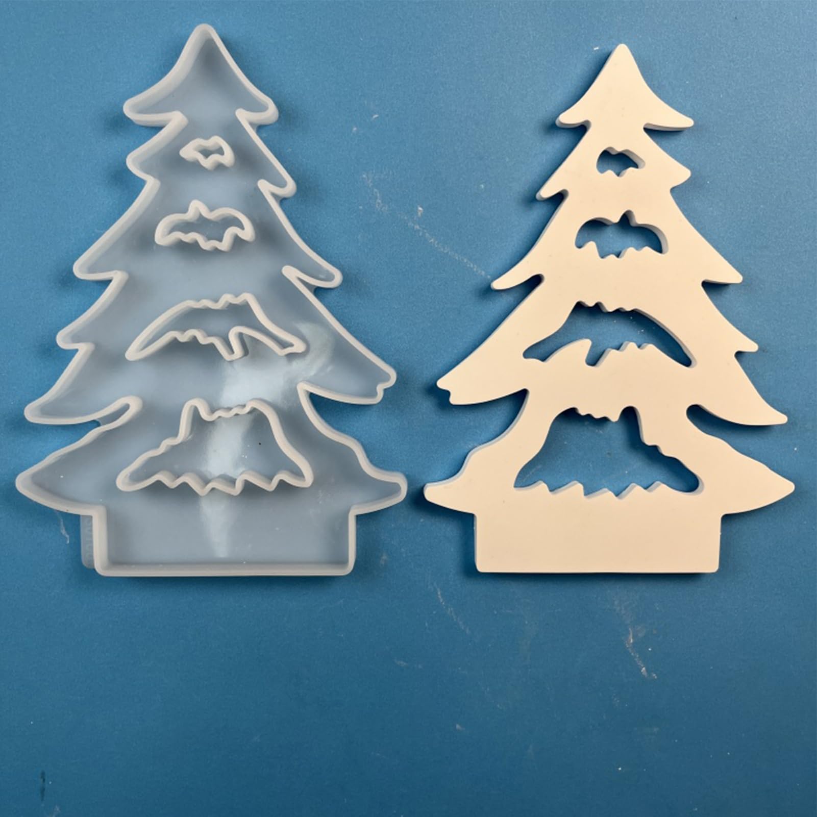 Lot de 7 moules en silicone en forme de sapin de Noël pour décoration de