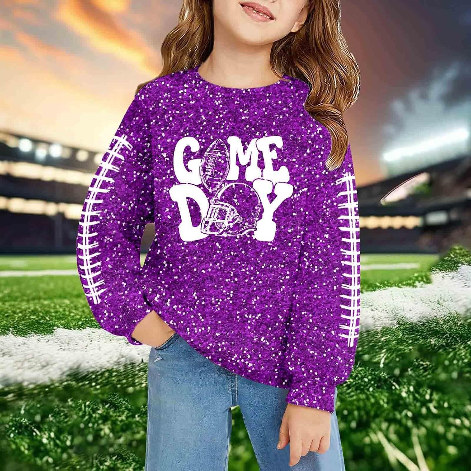 Sweatshirts For Girls Long Sleeve Crewneck Graphic Pullover Tops Unisex Youth Cute Back To School Streetwear For Casual Wear