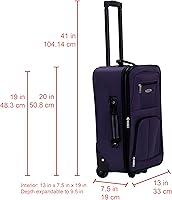 Vista 354 de Rockland, juego de equipaje de dos piezas, Carbón), F102