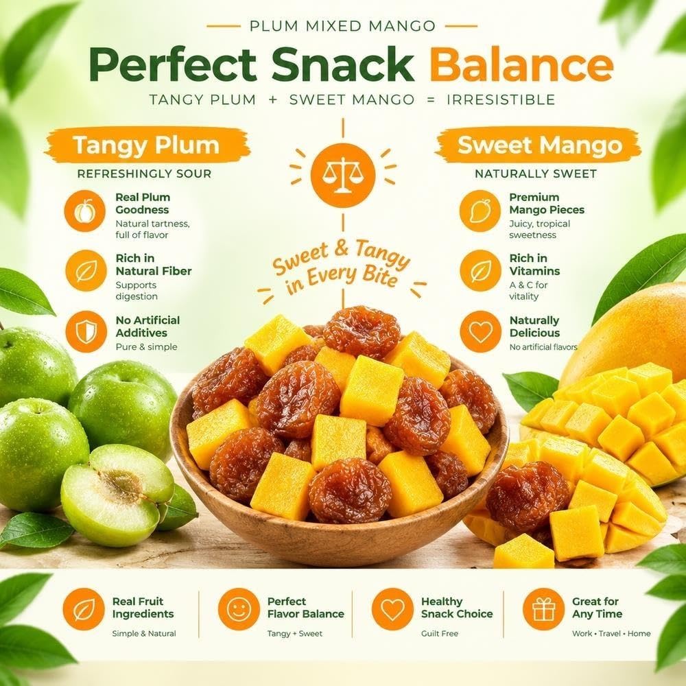 Snack de Frutas Ciruela y Mango Tarro 500g