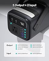 Vista 6 de ROMOSS Estación de banco de energía de 75,000 mAh, estación de energía exterior de 240 Wh, paquete de batería LiFePO4, salida de CA de 200 W