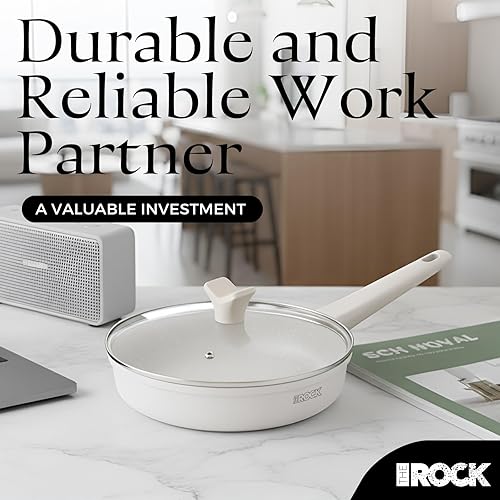 Miniatura 9 de THE ROCK SOHO - Sartén antiadherente de 8 pulgadas con tapa, nada se pega, nunca se deforman, dura más tiempo, sartén de cerámica no tóxica con