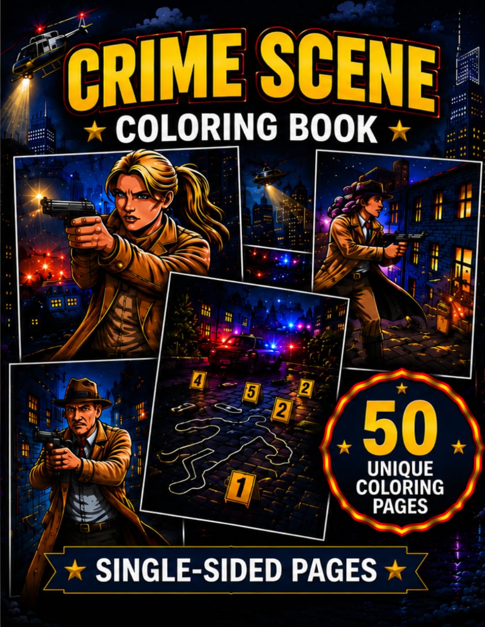 Crime Scene Coloring Book: Crime Scene Coloring Book for Adults and Teens
