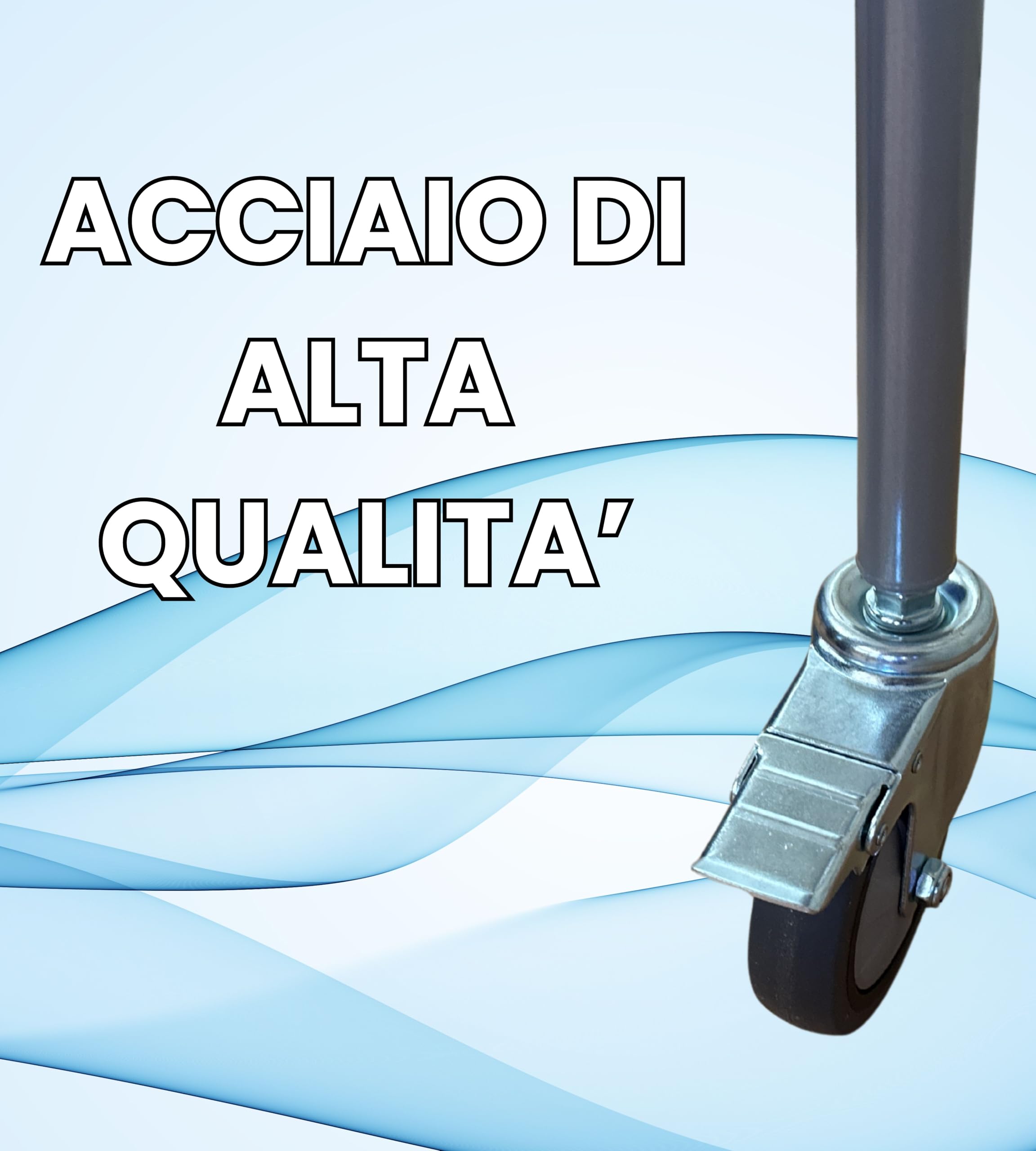 App Life Deambulatore Ascellare per Anziani, Smontabile in acciaio, Supporti Imbottiti Regolabili, 4 Ruote per Stabilità e Comfort, Ideale per chi Necessita di un Sostegno Sicuro nella Deambulazione