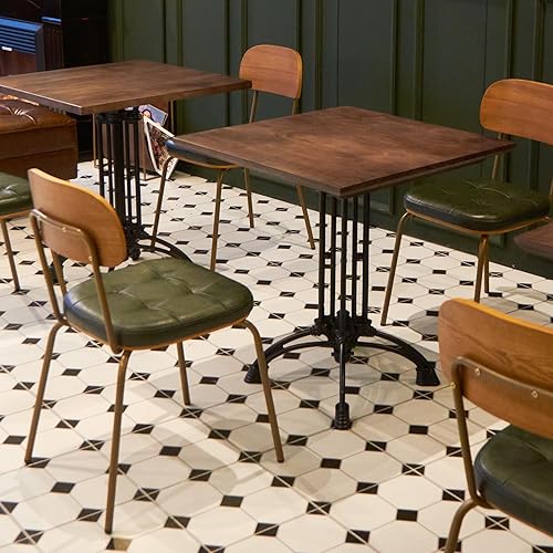 Miniatura 4 de Juego de 2 sillas de comedor modernas de mediados de siglo, sillas retro con asiento tapizado de piel sintética y respaldo de madera maciza y patas