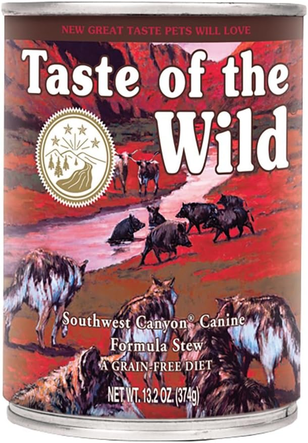 Grain Free Southwest Canyon Canine Formula Wet Cannes Stew Dog Food with Wild Boar 374grm