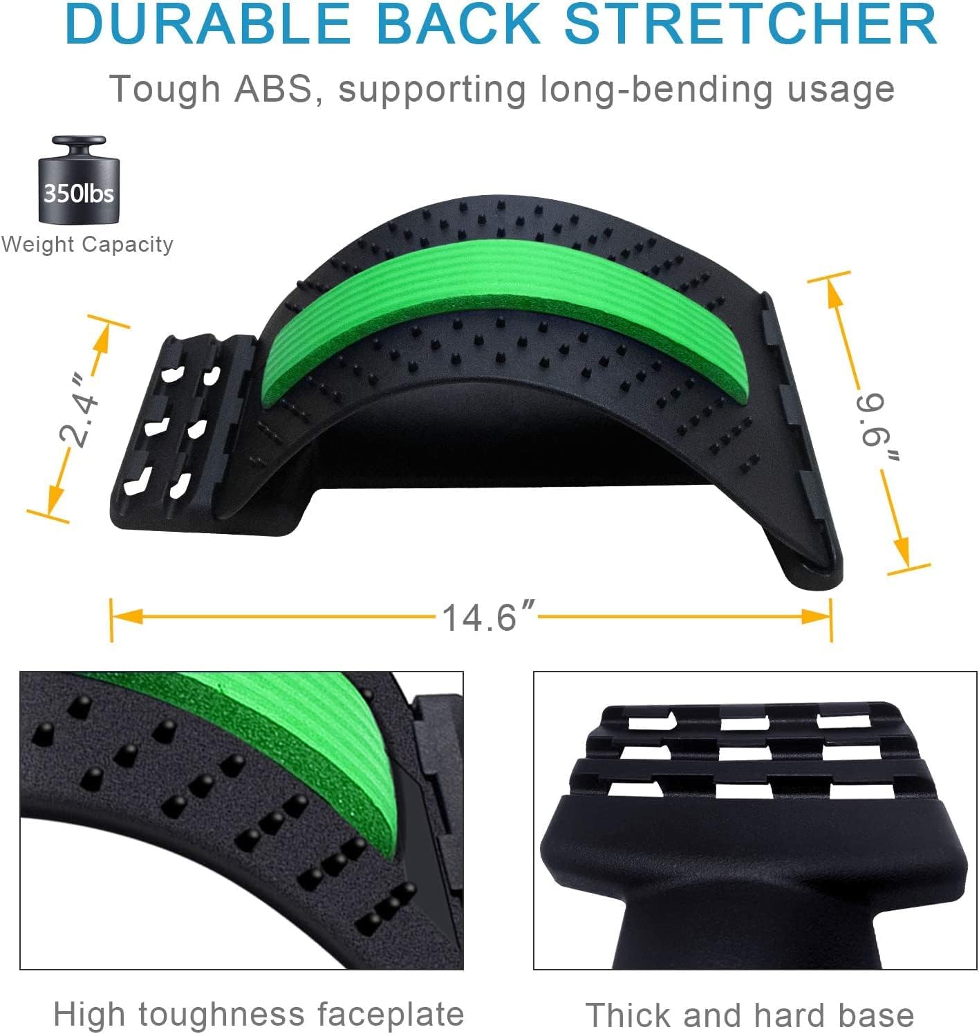 Back Stretcher,Lumbar Back Pain Relief Device,Supports three height adjustments for back pain relief, spinal curve correction, back stretch, suitable for chair, bed, car.