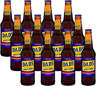 Dad's Old Fashioned Root Beer Soda, 12 Pack 12oz Glass Bottles - Retro Craft Root Beer with Real Cane Sugar, Nostalgic Sassafras Vanilla Flavor