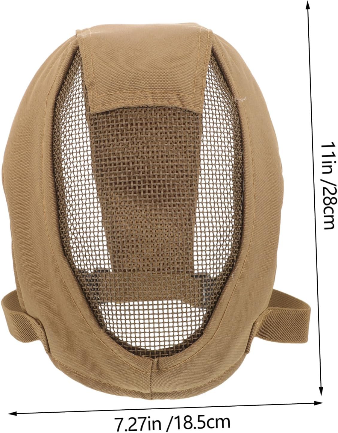 Generic Breathable Full Face Fencing Mask Metal Mesh Guard Lightweight Cover for Outdoor Sports and Fencing Games Impact Mud Color